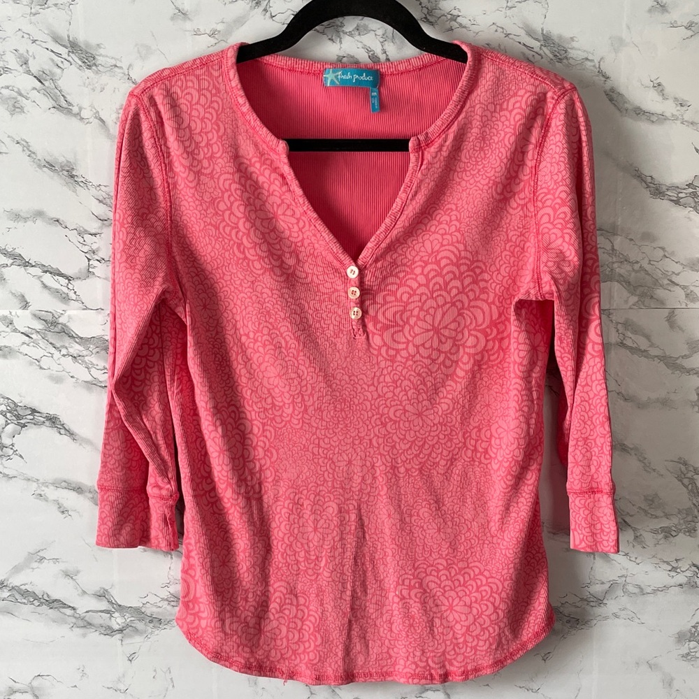 Fresh Produce M Coral Floral Women's Tunic